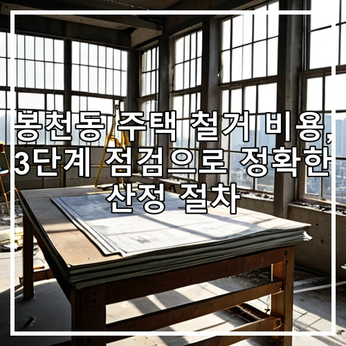 봉천동 주택 철거 비용, 3단계 점검으로 정확한 산정 절차