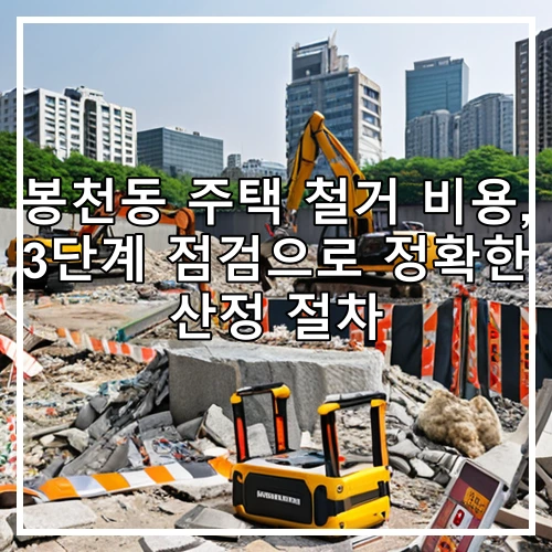 봉천동 주택 철거 비용, 3단계 점검으로 정확한 산정 절차