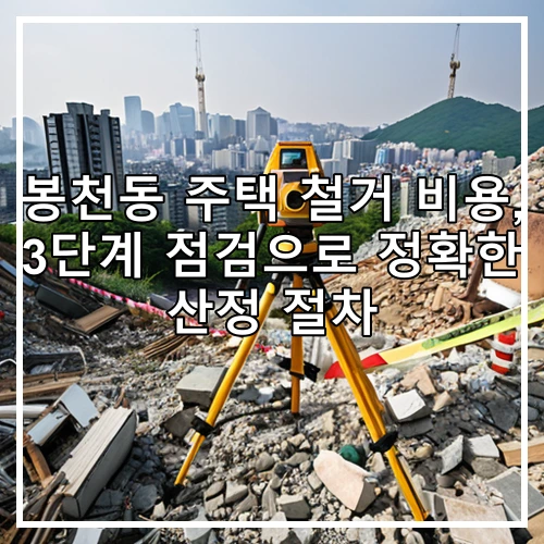 봉천동 주택 철거 비용, 3단계 점검으로 정확한 산정 절차