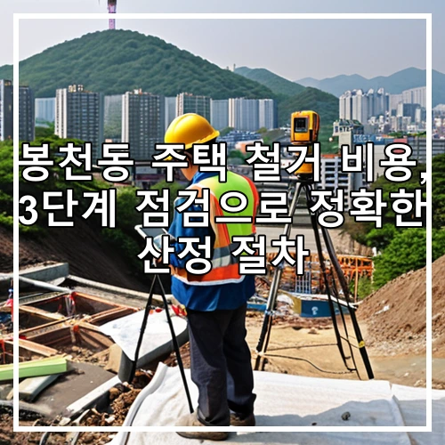 봉천동 주택 철거 비용, 3단계 점검으로 정확한 산정 절차