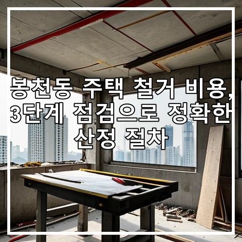 봉천동 주택 철거 비용, 3단계 점검으로 정확한 산정 절차