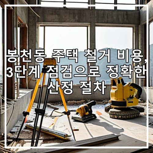 봉천동 주택 철거 비용, 3단계 점검으로 정확한 산정 절차