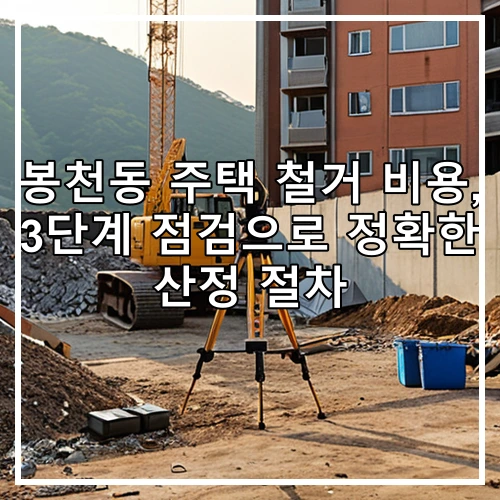 봉천동 주택 철거 비용, 3단계 점검으로 정확한 산정 절차