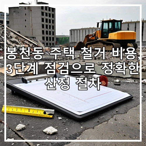 봉천동 주택 철거 비용, 3단계 점검으로 정확한 산정 절차