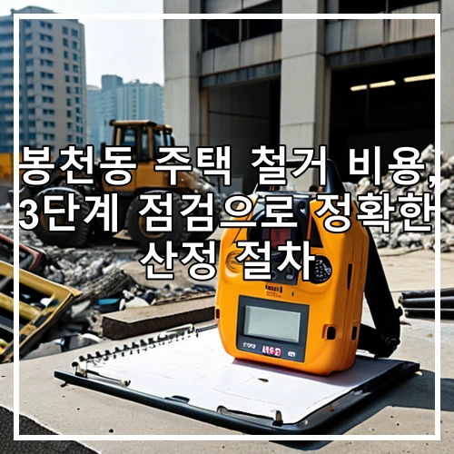 봉천동 주택 철거 비용, 3단계 점검으로 정확한 산정 절차