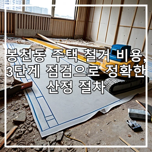 봉천동 주택 철거 비용, 3단계 점검으로 정확한 산정 절차