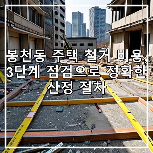 봉천동 주택 철거 비용, 3단계 점검으로 정확한 산정 절차