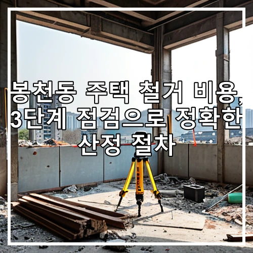 봉천동 주택 철거 비용, 3단계 점검으로 정확한 산정 절차