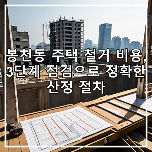 봉천동 주택 철거 비용, 3단계 점검으로 정확한 산정 절차