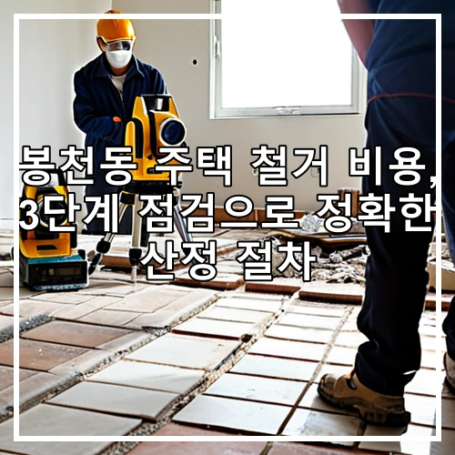 봉천동 주택 철거 비용, 3단계 점검으로 정확한 산정 절차