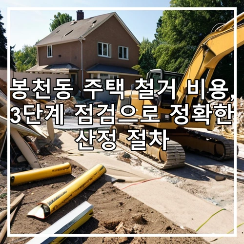 봉천동 주택 철거 비용, 3단계 점검으로 정확한 산정 절차