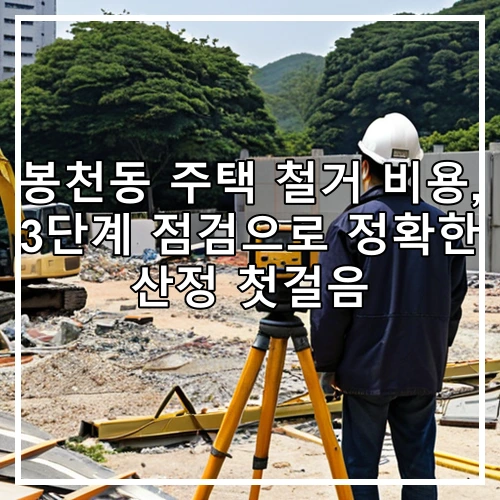 봉천동 주택 철거 비용, 3단계 점검으로 정확한 산정 첫걸음