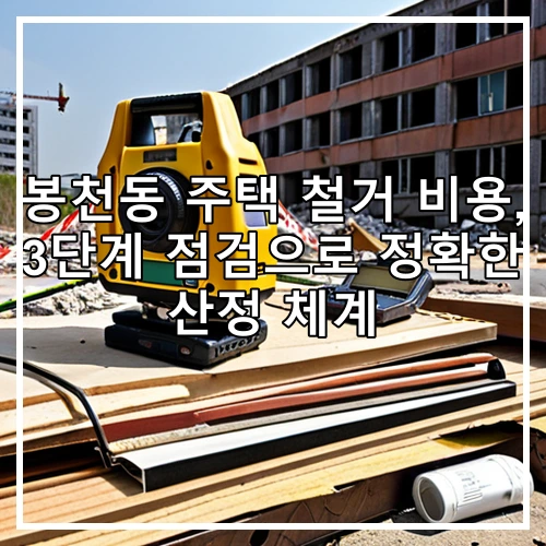 봉천동 주택 철거 비용, 3단계 점검으로 정확한 산정 체계