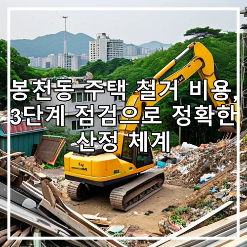 봉천동 주택 철거 비용, 3단계 점검으로 정확한 산정 체계