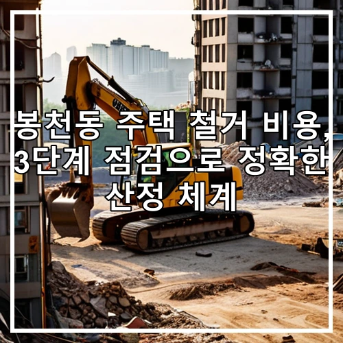 봉천동 주택 철거 비용, 3단계 점검으로 정확한 산정 체계