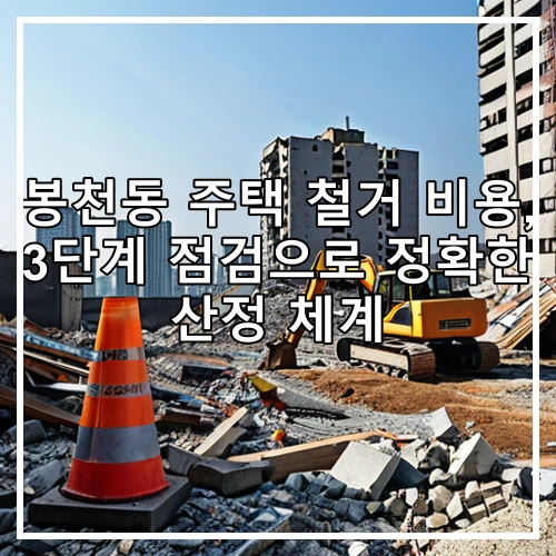 봉천동 주택 철거 비용, 3단계 점검으로 정확한 산정 체계
