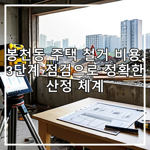 봉천동 주택 철거 비용, 3단계 점검으로 정확한 산정 체계