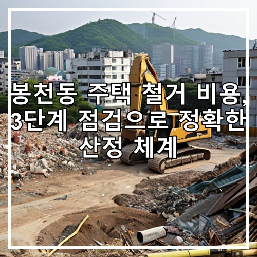 봉천동 주택 철거 비용, 3단계 점검으로 정확한 산정 체계