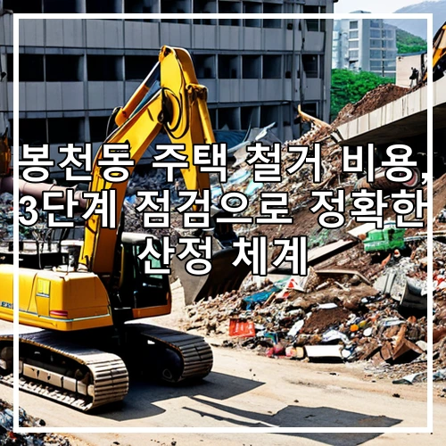 봉천동 주택 철거 비용, 3단계 점검으로 정확한 산정 체계