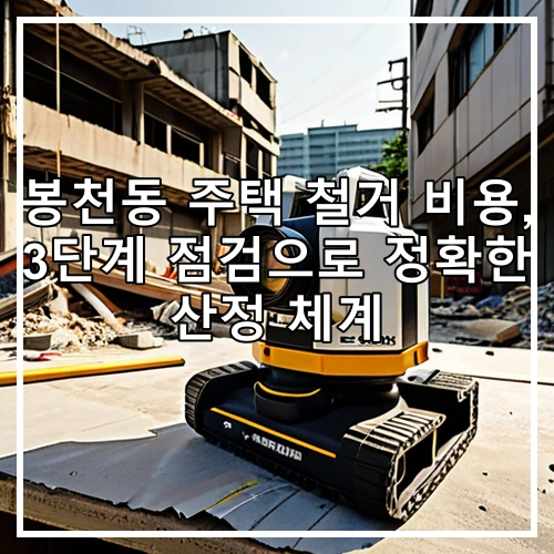 봉천동 주택 철거 비용, 3단계 점검으로 정확한 산정 체계