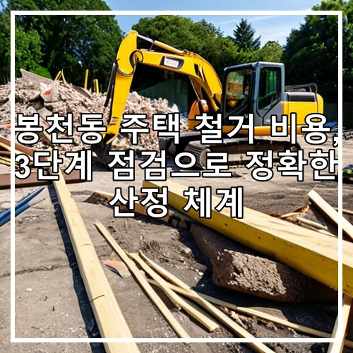 봉천동 주택 철거 비용, 3단계 점검으로 정확한 산정 체계