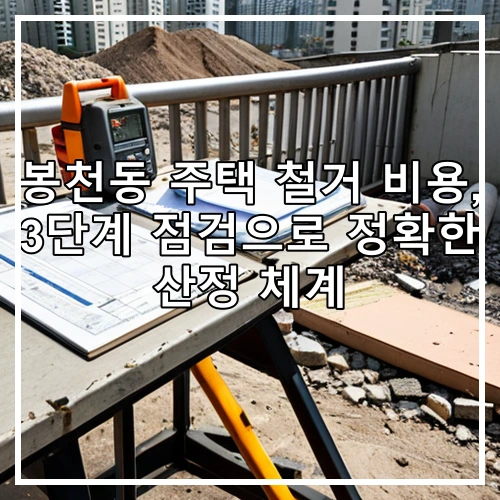 봉천동 주택 철거 비용, 3단계 점검으로 정확한 산정 체계