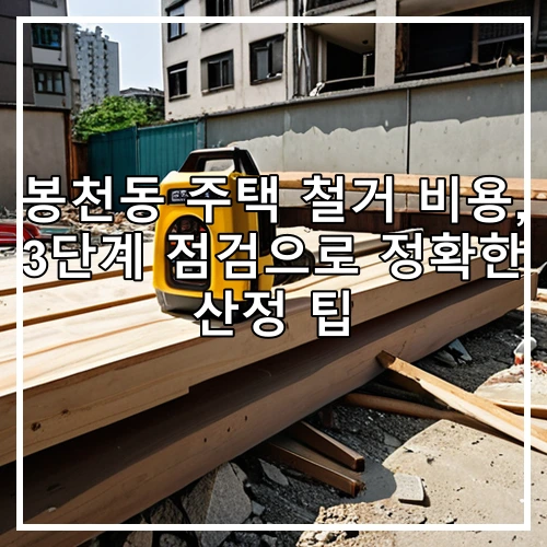 봉천동 주택 철거 비용, 3단계 점검으로 정확한 산정 팁