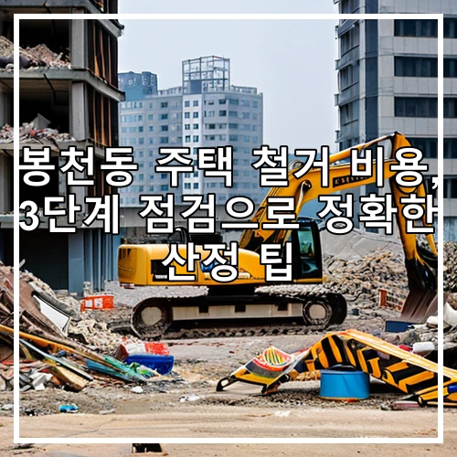 봉천동 주택 철거 비용, 3단계 점검으로 정확한 산정 팁