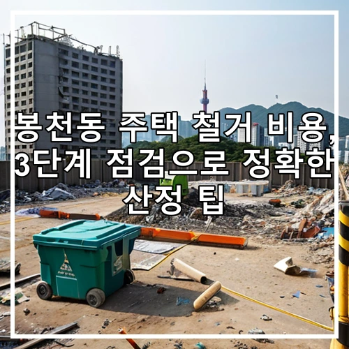 봉천동 주택 철거 비용, 3단계 점검으로 정확한 산정 팁
