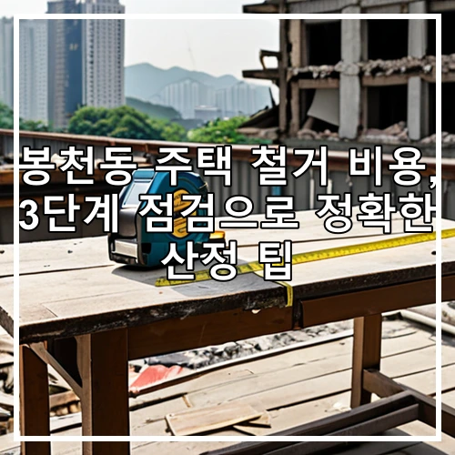 봉천동 주택 철거 비용, 3단계 점검으로 정확한 산정 팁