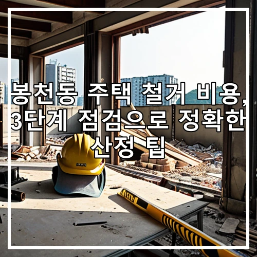 봉천동 주택 철거 비용, 3단계 점검으로 정확한 산정 팁