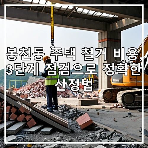 봉천동 주택 철거 비용, 3단계 점검으로 정확한 산정법