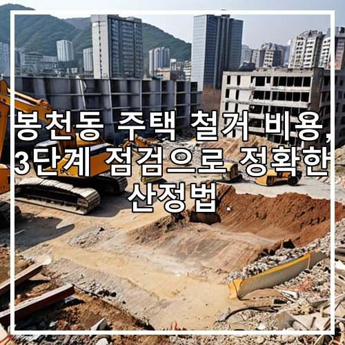봉천동 주택 철거 비용, 3단계 점검으로 정확한 산정법