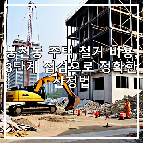 봉천동 주택 철거 비용, 3단계 점검으로 정확한 산정법