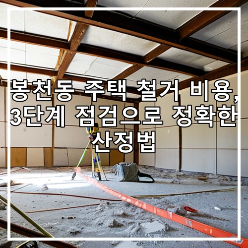 봉천동 주택 철거 비용, 3단계 점검으로 정확한 산정법