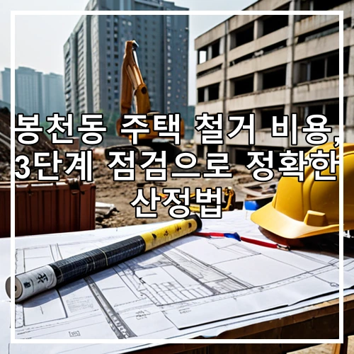 봉천동 주택 철거 비용, 3단계 점검으로 정확한 산정법