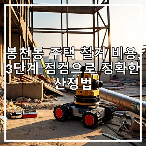 봉천동 주택 철거 비용, 3단계 점검으로 정확한 산정법