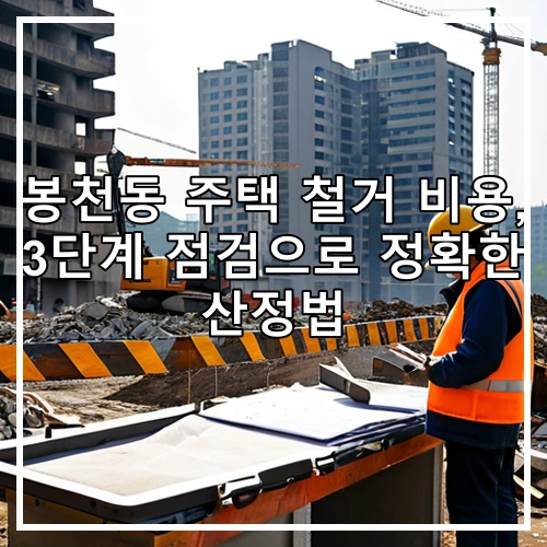 봉천동 주택 철거 비용, 3단계 점검으로 정확한 산정법