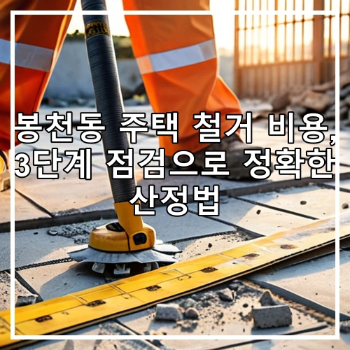 봉천동 주택 철거 비용, 3단계 점검으로 정확한 산정법
