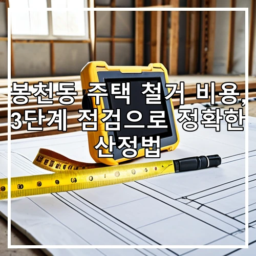 봉천동 주택 철거 비용, 3단계 점검으로 정확한 산정법