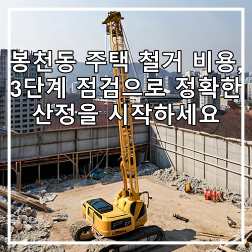 봉천동 주택 철거 비용, 3단계 점검으로 정확한 산정을 시작하세요