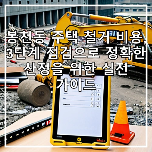 봉천동 주택 철거 비용, 3단계 점검으로 정확한 산정을 위한 실전 가이드