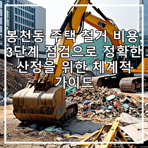 봉천동 주택 철거 비용, 3단계 점검으로 정확한 산정을 위한 체계적 가이드