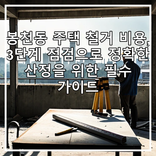 봉천동 주택 철거 비용, 3단계 점검으로 정확한 산정을 위한 필수 가이드