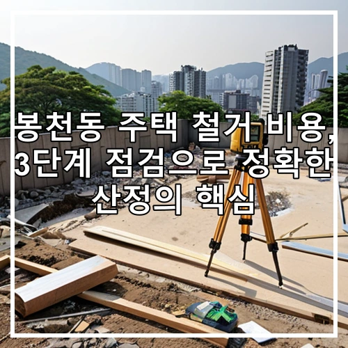 봉천동 주택 철거 비용, 3단계 점검으로 정확한 산정의 핵심