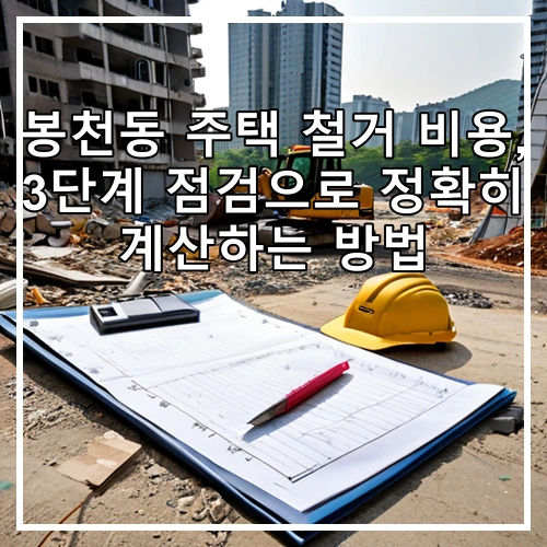 봉천동 주택 철거 비용, 3단계 점검으로 정확히 계산하는 방법