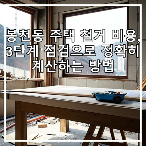 봉천동 주택 철거 비용, 3단계 점검으로 정확히 계산하는 방법
