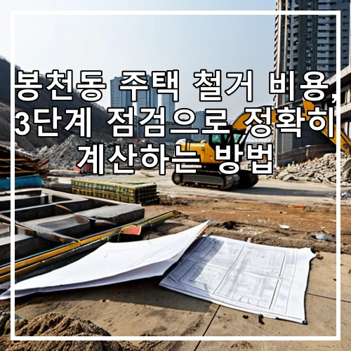 봉천동 주택 철거 비용, 3단계 점검으로 정확히 계산하는 방법