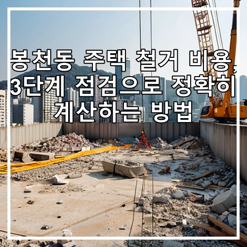 봉천동 주택 철거 비용, 3단계 점검으로 정확히 계산하는 방법