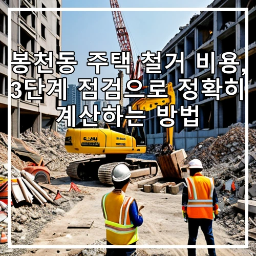 봉천동 주택 철거 비용, 3단계 점검으로 정확히 계산하는 방법